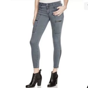 Pistola Gray Hunter Mid Rise Skinny Cargo Jeans with Ankle Zip. Size 25.